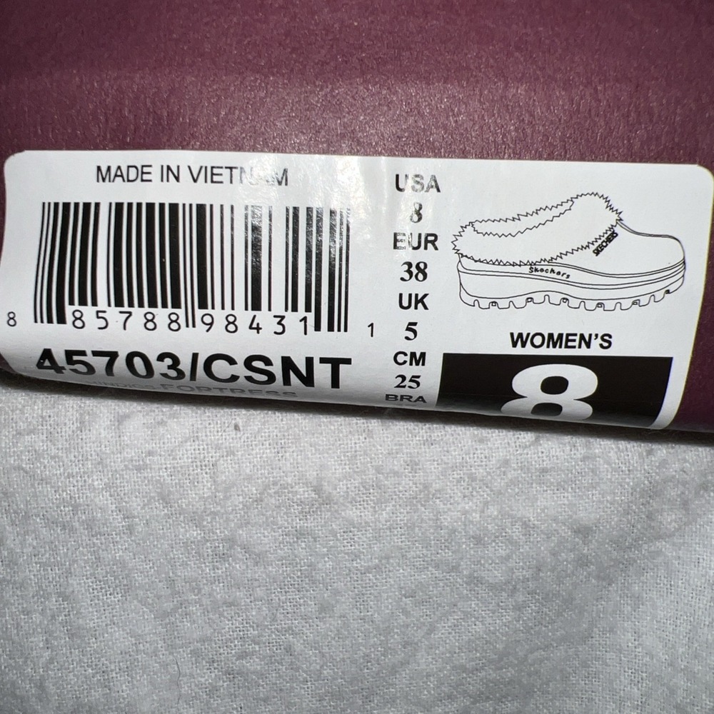 NIB Skechers Women's Brown Suede Fortress Faux Fur Lined Slides Thick Sole Sz 8 - Picture 6 of 6